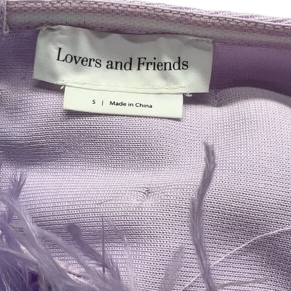 BNWOT Lovers + Friends Lavender Feather Boa Crop Top, Size S - Picture 8 of 8
